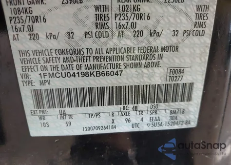 2008 Ford Escape Limited from USA, damaged, VIN 1FMCU04198KB66047